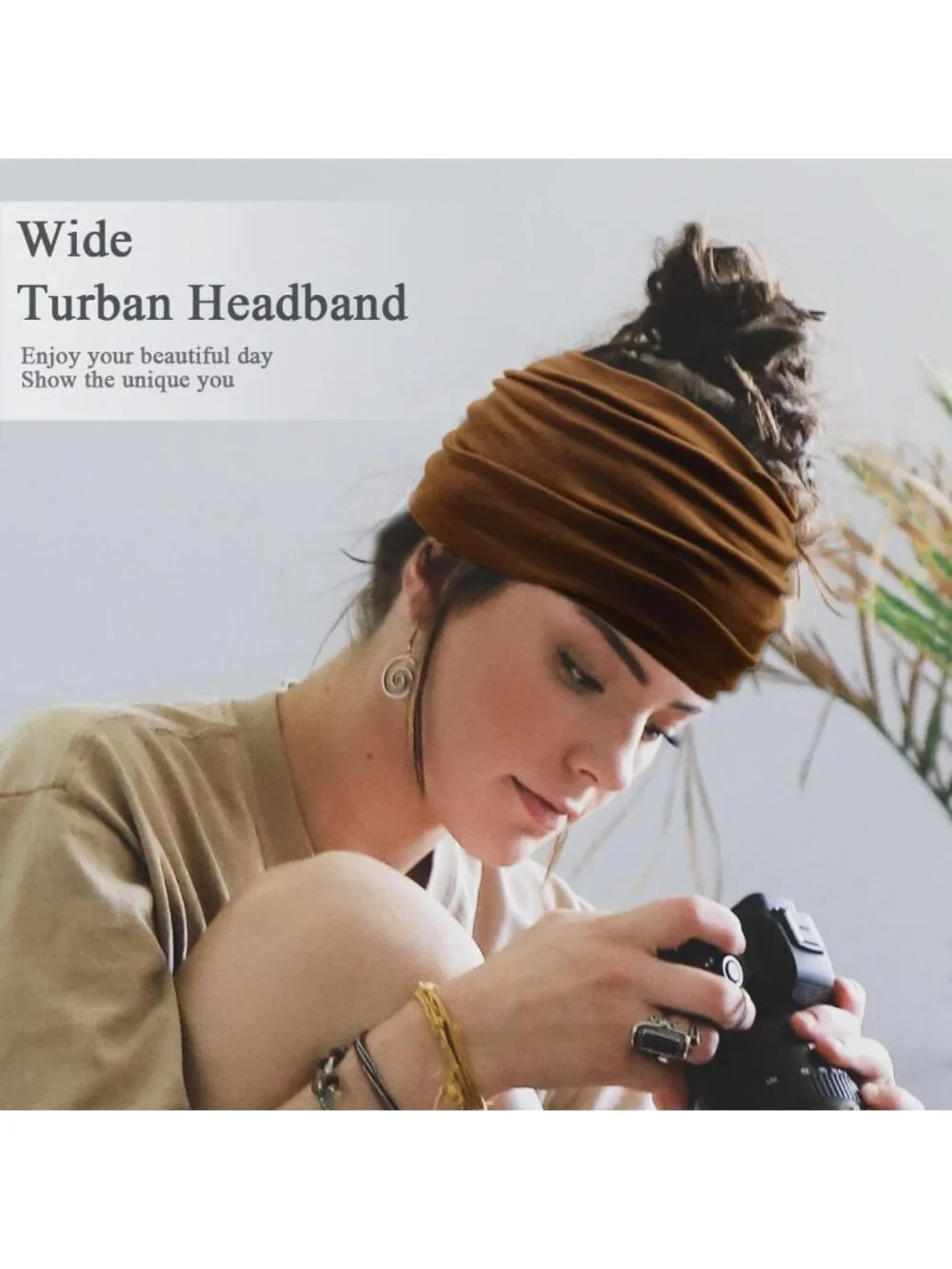 Women's Solid 6 Pack Stretch Headband Turban Workout Hairband Accessories - Picture 6 of 6